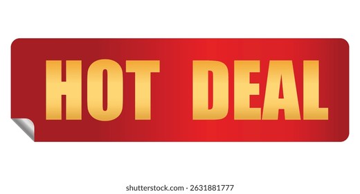 Hot deal sale sticker. Red price tag discount promo label design template. Vector illustration