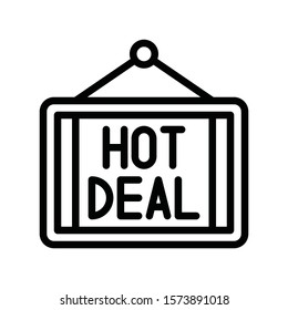 hot deal or special deal and board vector in lineal style