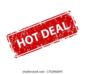 Textura vectorial de marca de venta caliente. Impresión de cliché de goma. Elemento de diseño web o de impresión para signo, etiqueta