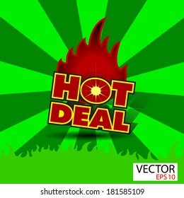 Hot deal sticker  with flames