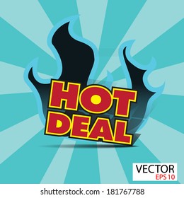 Hot deal sticker  with flames