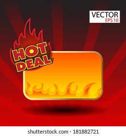 Hot deal sticker  with flames