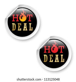 Hot Deal Stickers Vector