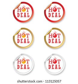 Hot Deal Stickers Vector