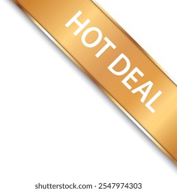 HOT DEAL - vector illustration of gold corner ribbon banner