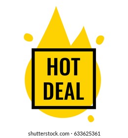 Hot deal. Vector illustration on white background.
