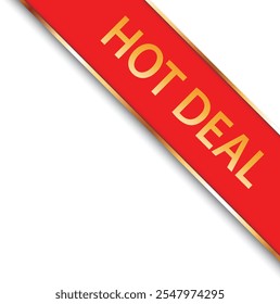 HOT DEAL - vector illustration of red corner ribbon banner