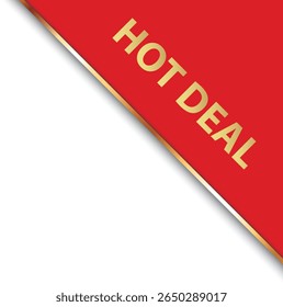 NEGÓCIO QUENTE - banner de canto vermelho vetorial
