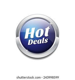 Hot Deals Blue Vector Icon Button