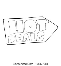 Hot deals direction outline vector icon for web