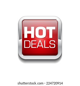 Hot Deals Red Vector Icon Button