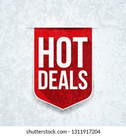 Hot Deals tag shield illustration