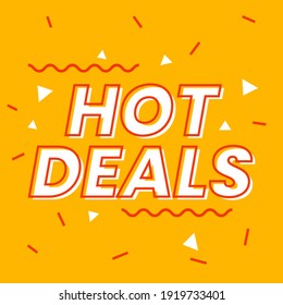 Hot Deals Web Banner Template Flat Design Vector