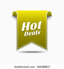 Hot Deals Yellow Vector Icon Design