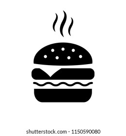 Hot delicious burger vector icon illustration isolated on white background