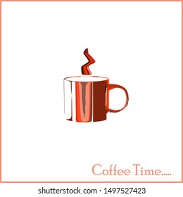 Hot and Delicious Coffee mug poster design for tea post and restaurant menu cards