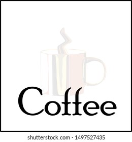 Hot and Delicious Coffee mug poster design for tea post and restaurant menu cards