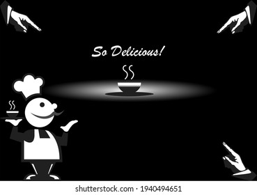 Hot delicious food and drink