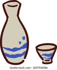 Hot and delicious sake and choco
