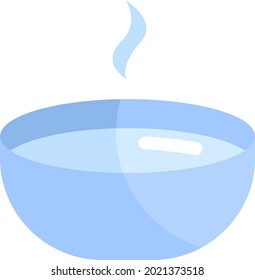 Hot delicious soup, illustration, vector on a white background.