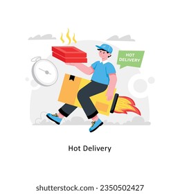 Hot Delivery abstract concept vector in a flat style stock illustration