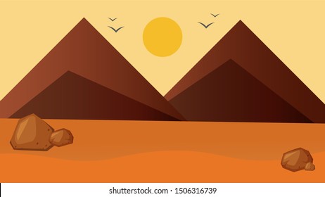 A hot desert landscape  Vector