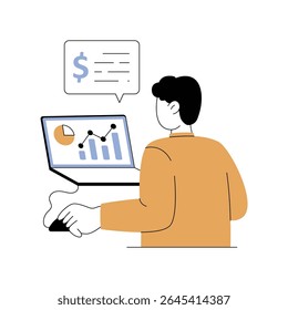 Hot desk office Modern illustrations. Eps 10 file on transparent background