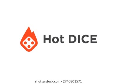 Hot dice simple logo vector design