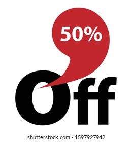 
Hot discount. 50% off. Image on a white background.
