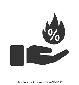 Hot discount icon, Vector graphics