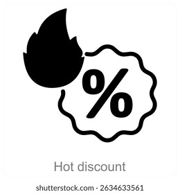 Diseño de concepto de icono de Vector de descuento caliente