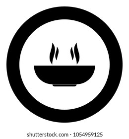 Hot dish icon black color in circle