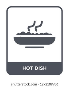 hot dish icon vector on white background, hot dish trendy filled icons from Fastfood collection, hot dish simple element illustration