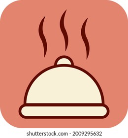 Plato caliente, ilustración, vector sobre fondo blanco.