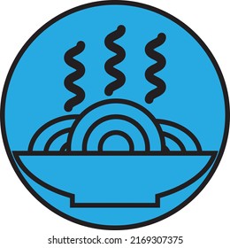 Plato caliente, ilustración, vector sobre fondo blanco.
