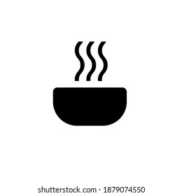 Hot dish. Soup. simple black and white icon. vector flat illustration