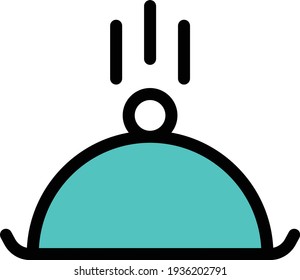 hot dish vector line colour icon