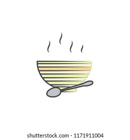 Hot dishes colored hand drawn icon. Element of autumn icon for mobile concept and web apps. Hand drawn colored Hot dishes can be used for web and mobile on white bakgorund