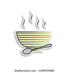 Hot dishes colored hand drawn icon. Element of autumn icon for mobile concept and web apps. Hand drawn colored Hot dishes can be used for web and mobile on white bakgorund