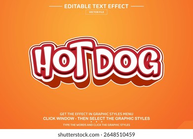 Hot dog 3D editable text effect template