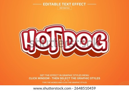 Hot dog 3D editable text effect template