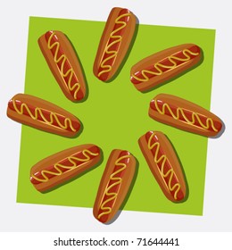 Hot dog abstract illustration. Vector