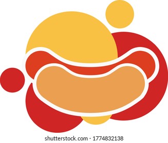 Hot Dog is against circle background