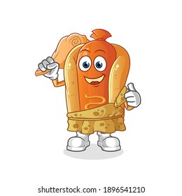 hot dog ancient cartoon. cartoon mascot vector