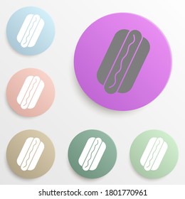 hot dog badge color set. Simple glyph, flat vector of web icons for ui and ux, website or mobile application