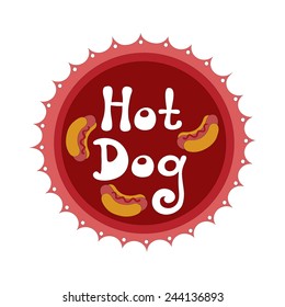 Hot dog badge vector