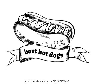 3,711 Hot dog line drawing Images, Stock Photos & Vectors | Shutterstock