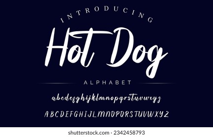 Hot Dog Best Alphabet Signatures Handdraw Brush Script Logotype Font lettering handwritten