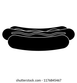Hot Dog - black vector icon