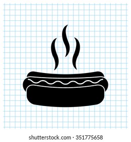 Hot dog - black vector icon